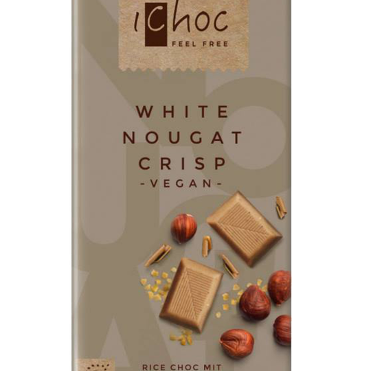 iChoc Rischoklad White Nougat Crisp 80 g